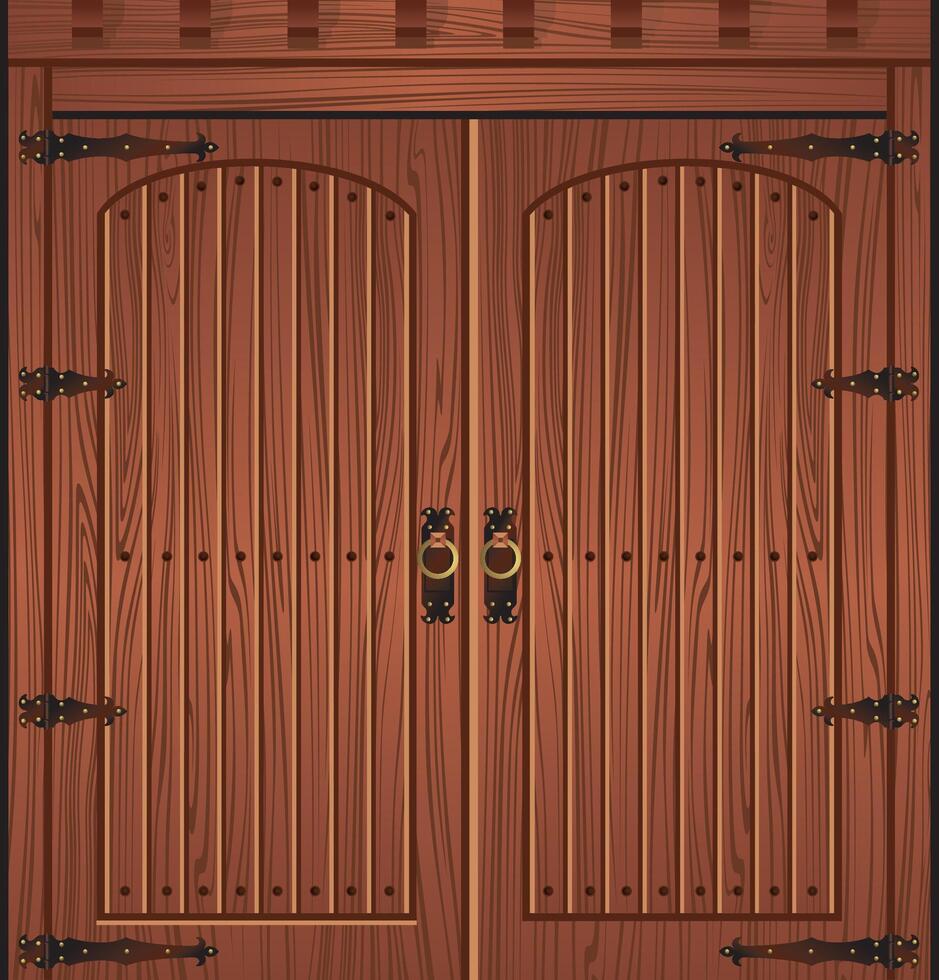 Wooden Rustic Door Background vector