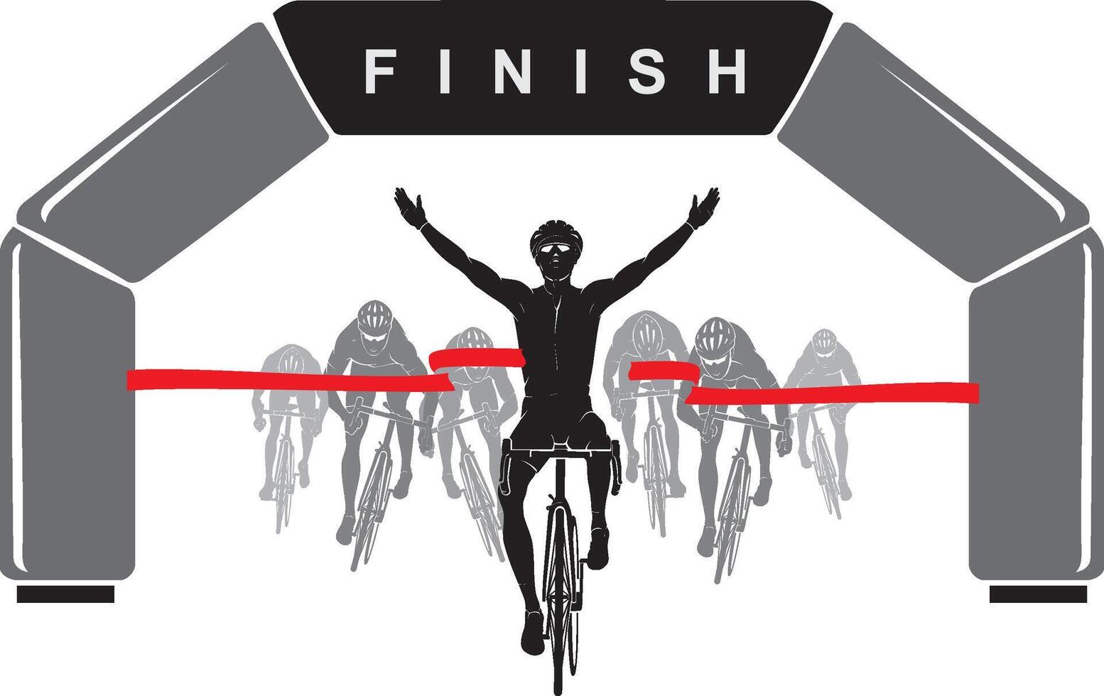 Cyclist Race Win vector