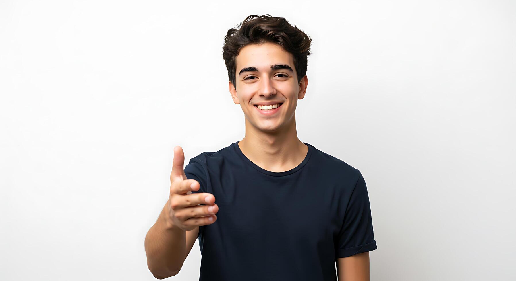 A young man is showing off his thumb up photo