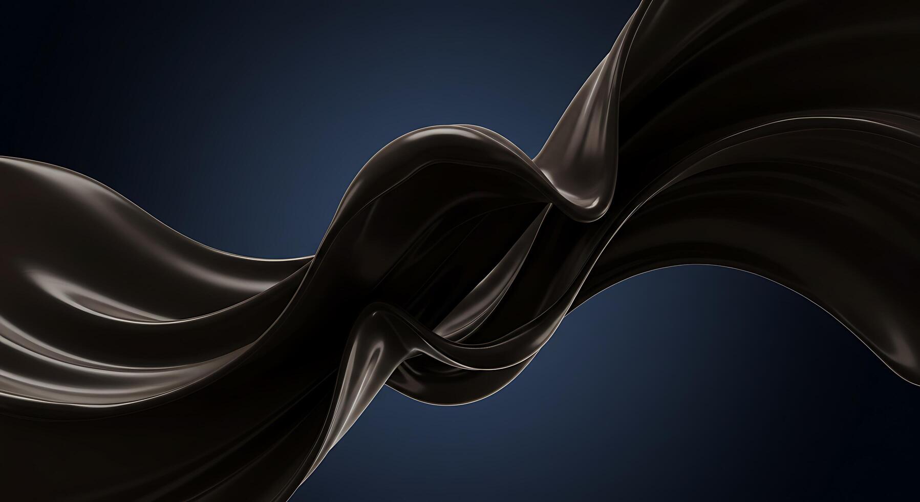 Black liquid flowing over a dark background photo