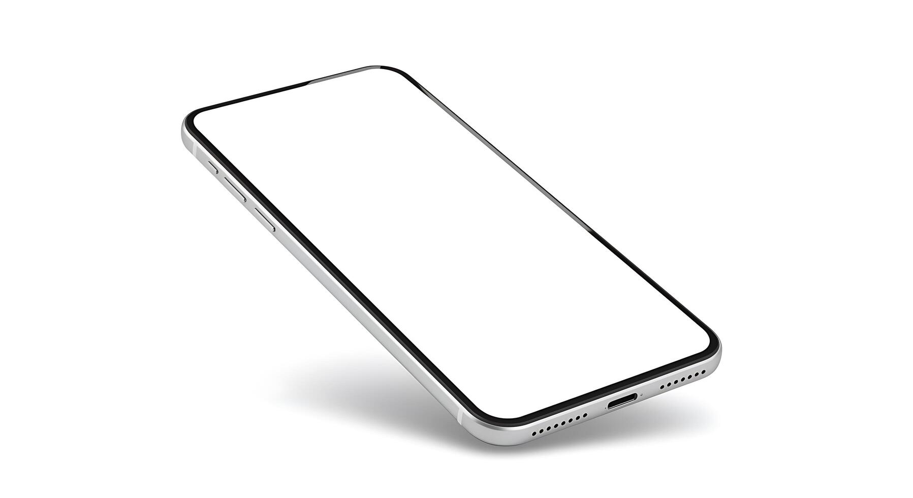 An iphone with a blank screen on a white background photo
