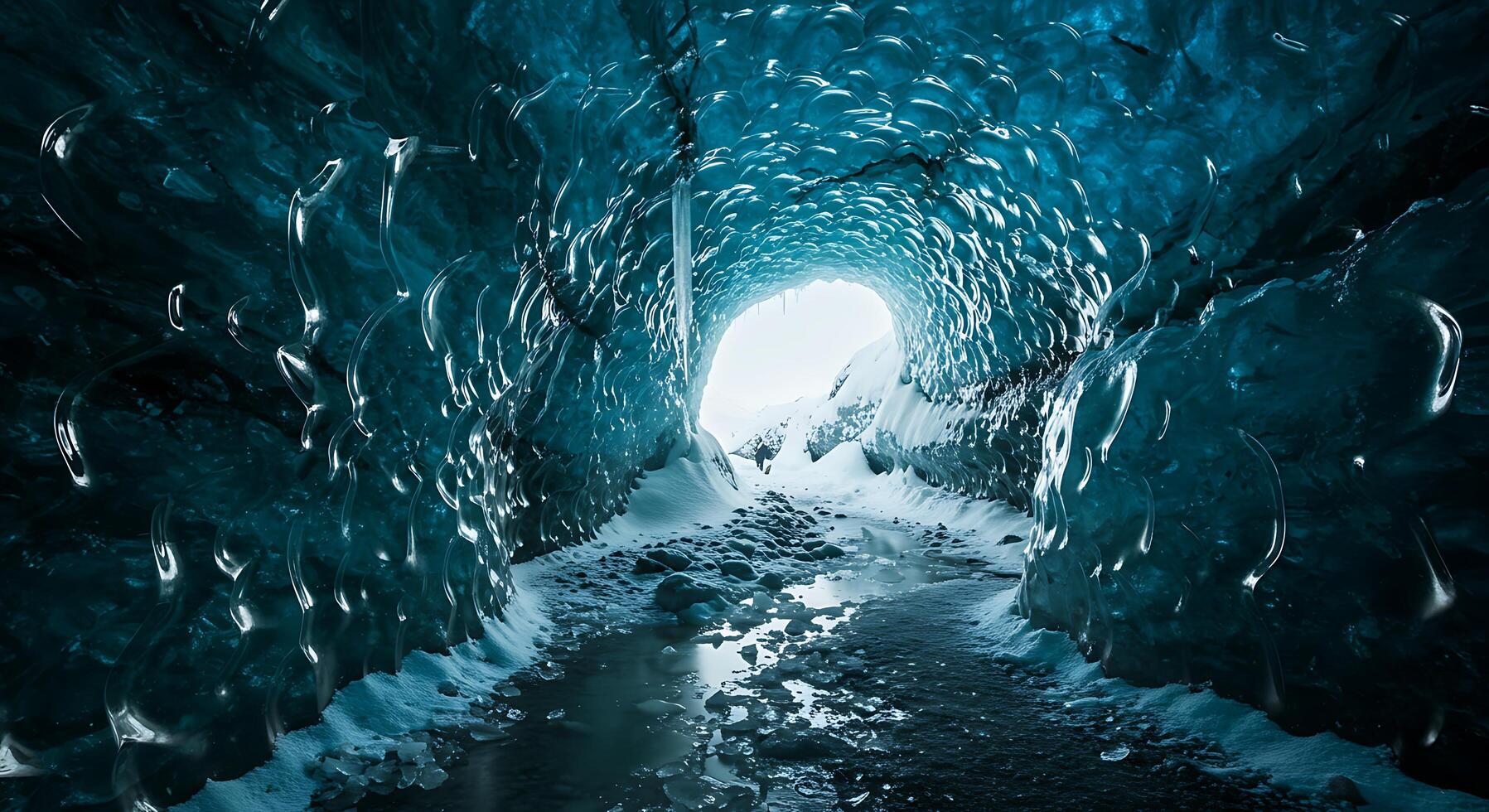 Ice cave in iceland photo