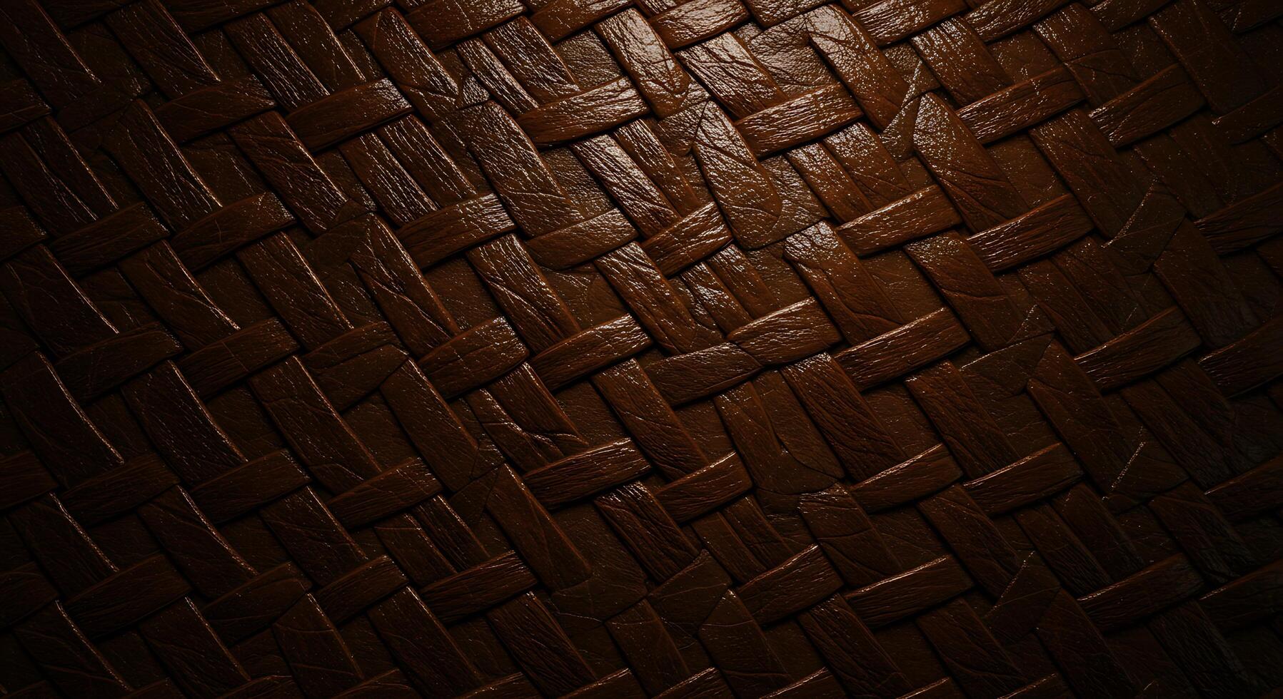 A dark brown leather texture with a pattern photo