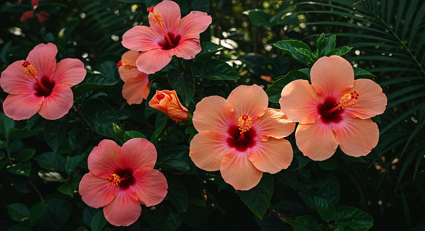 Several orange flowers are blooming in the garden photo