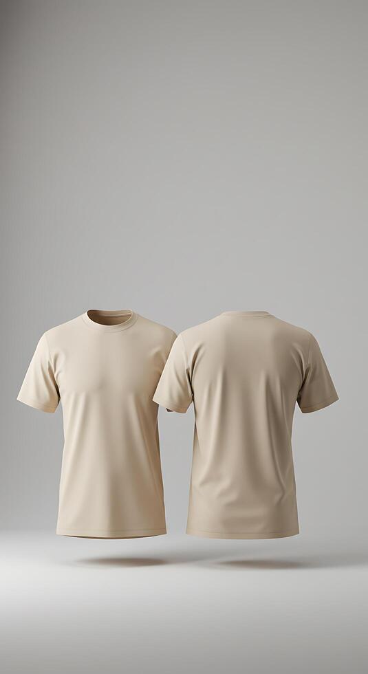Two t - shirts are shown on a gray background photo