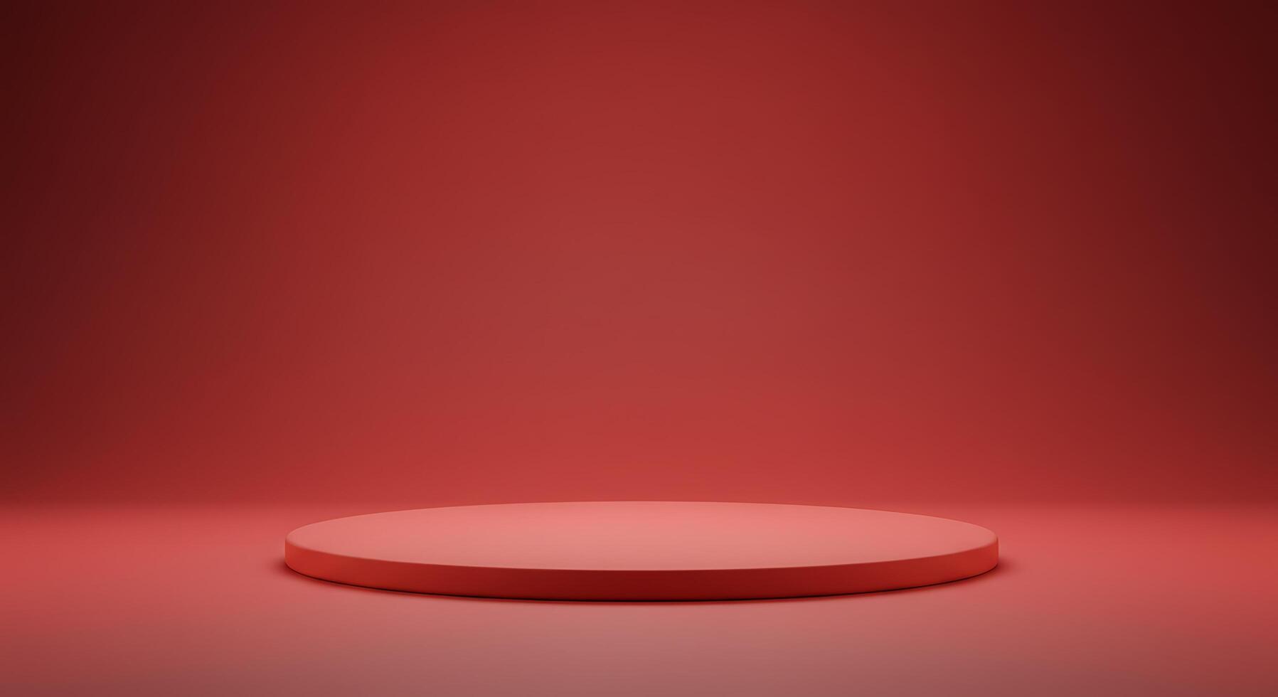 Red podium with red background photo