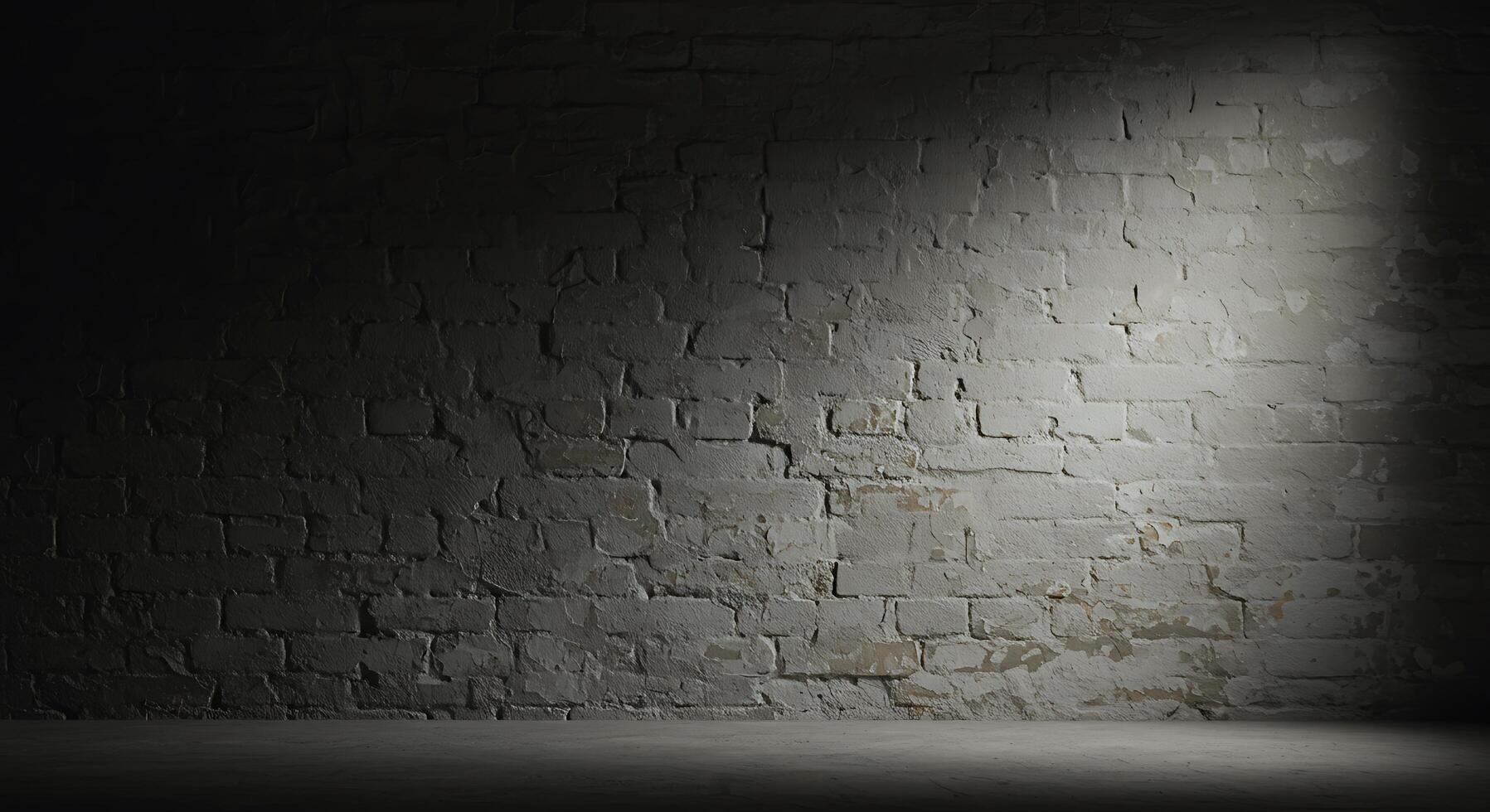 An empty room with a light shining on it photo