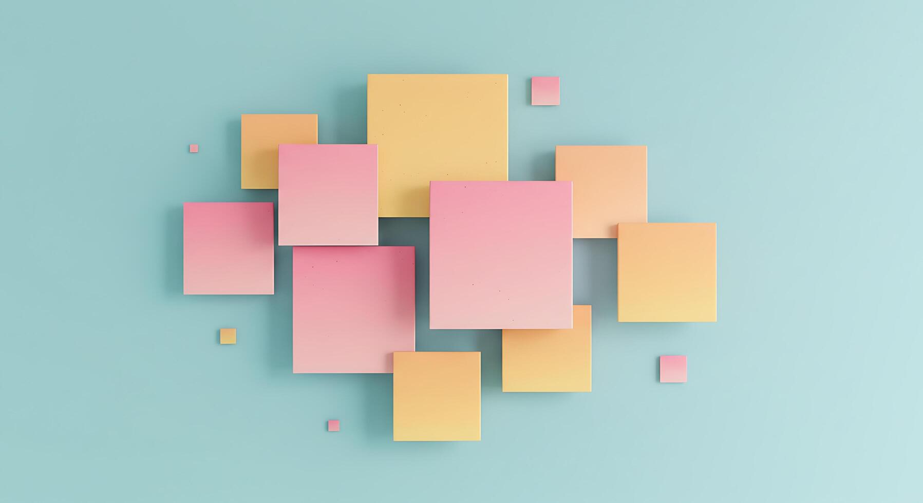 A wall with colorful squares on it photo
