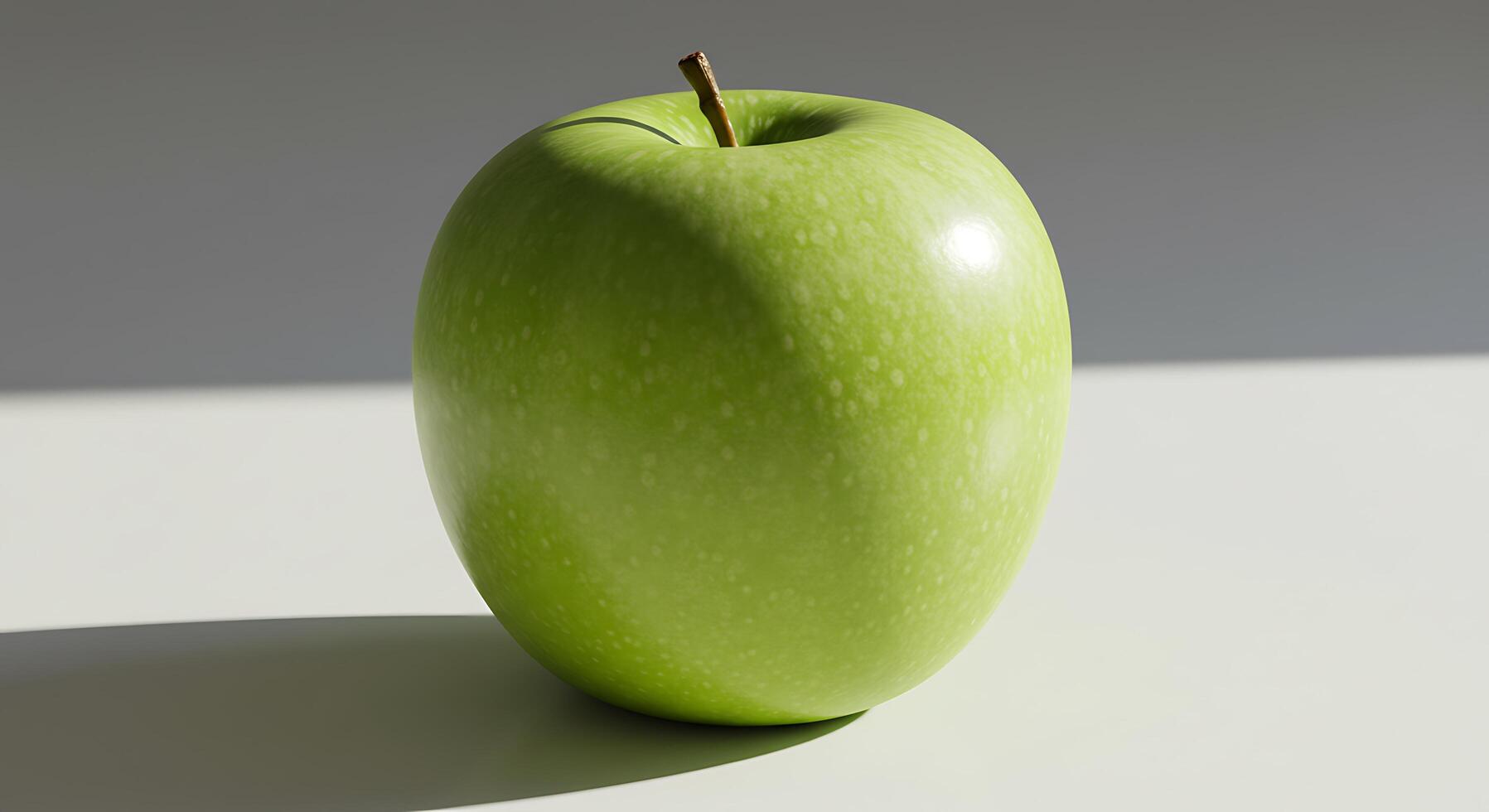 A green apple sitting on a table photo
