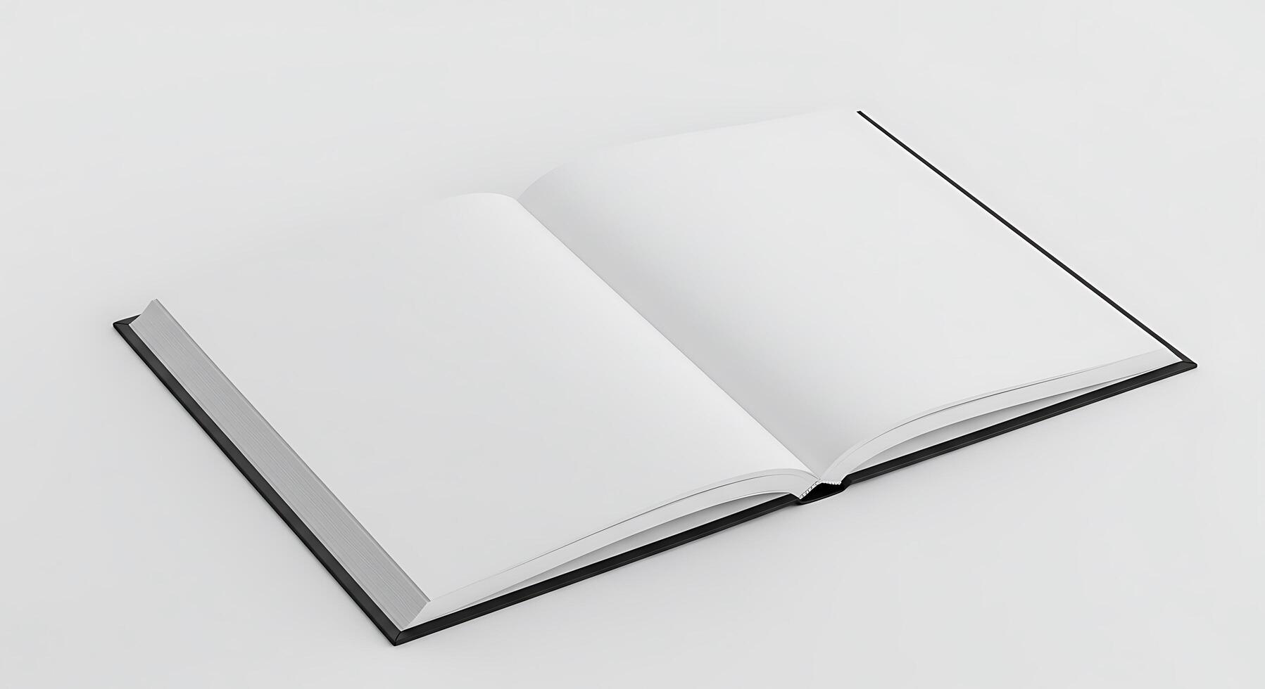 An open book on a white surface photo