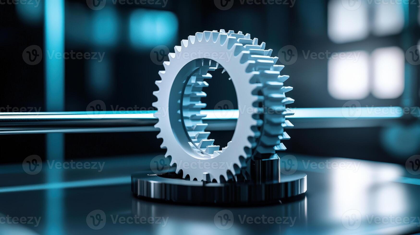 A 3d printed gear on a table photo