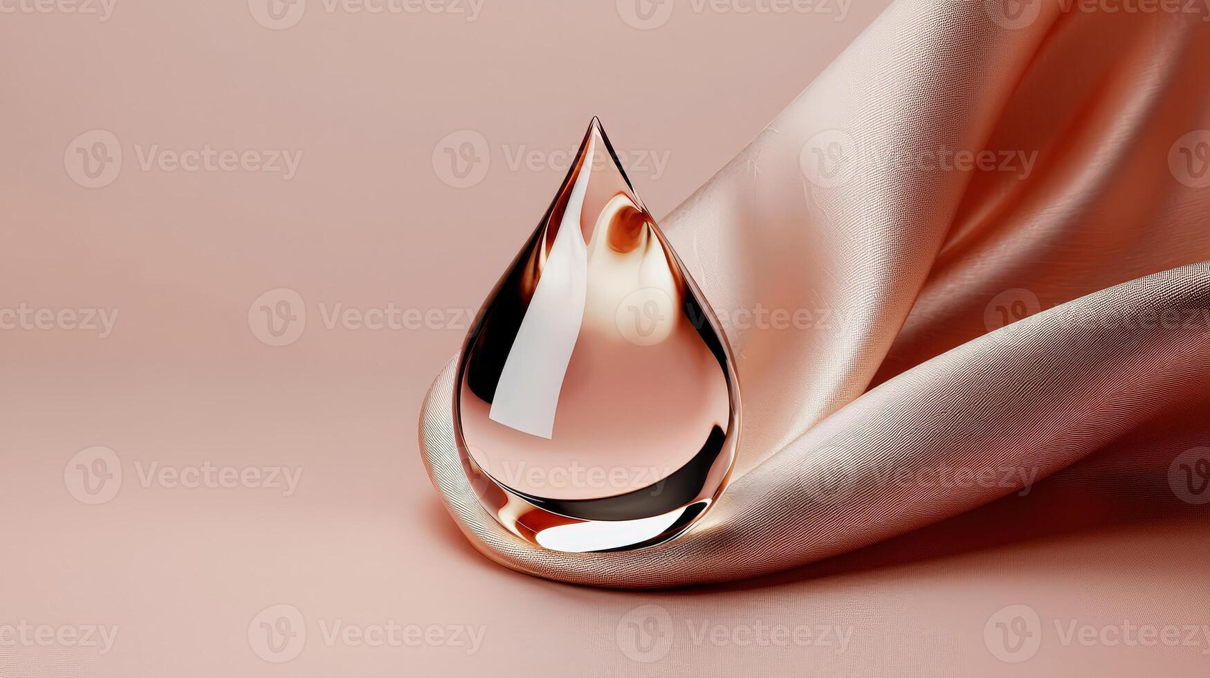 A drop of liquid on a pink fabric photo