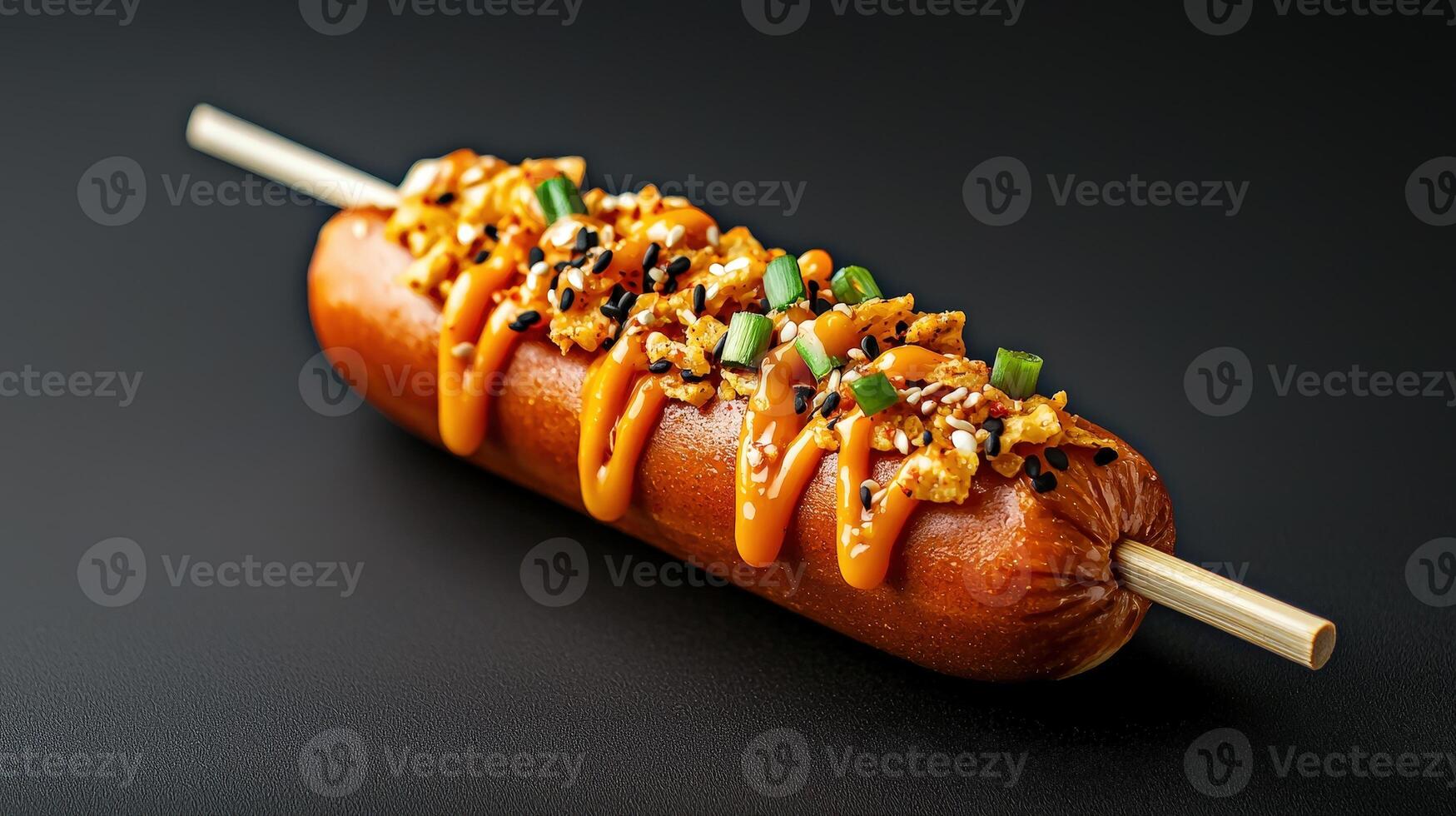 A hot dog on a stick photo