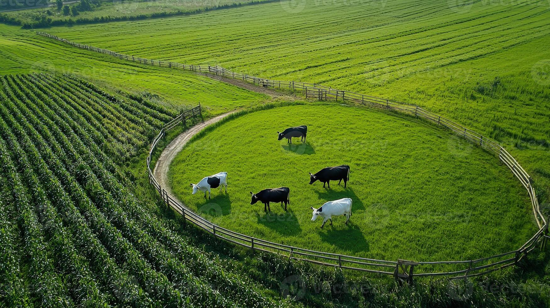 A group of cows grazing in a field photo