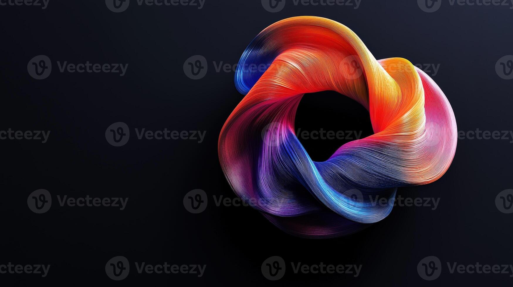 A colorful abstract design on a black background photo