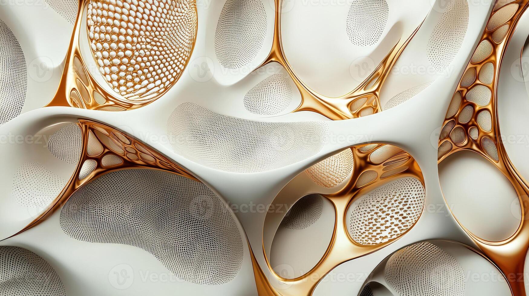 A white and gold abstract wall design photo