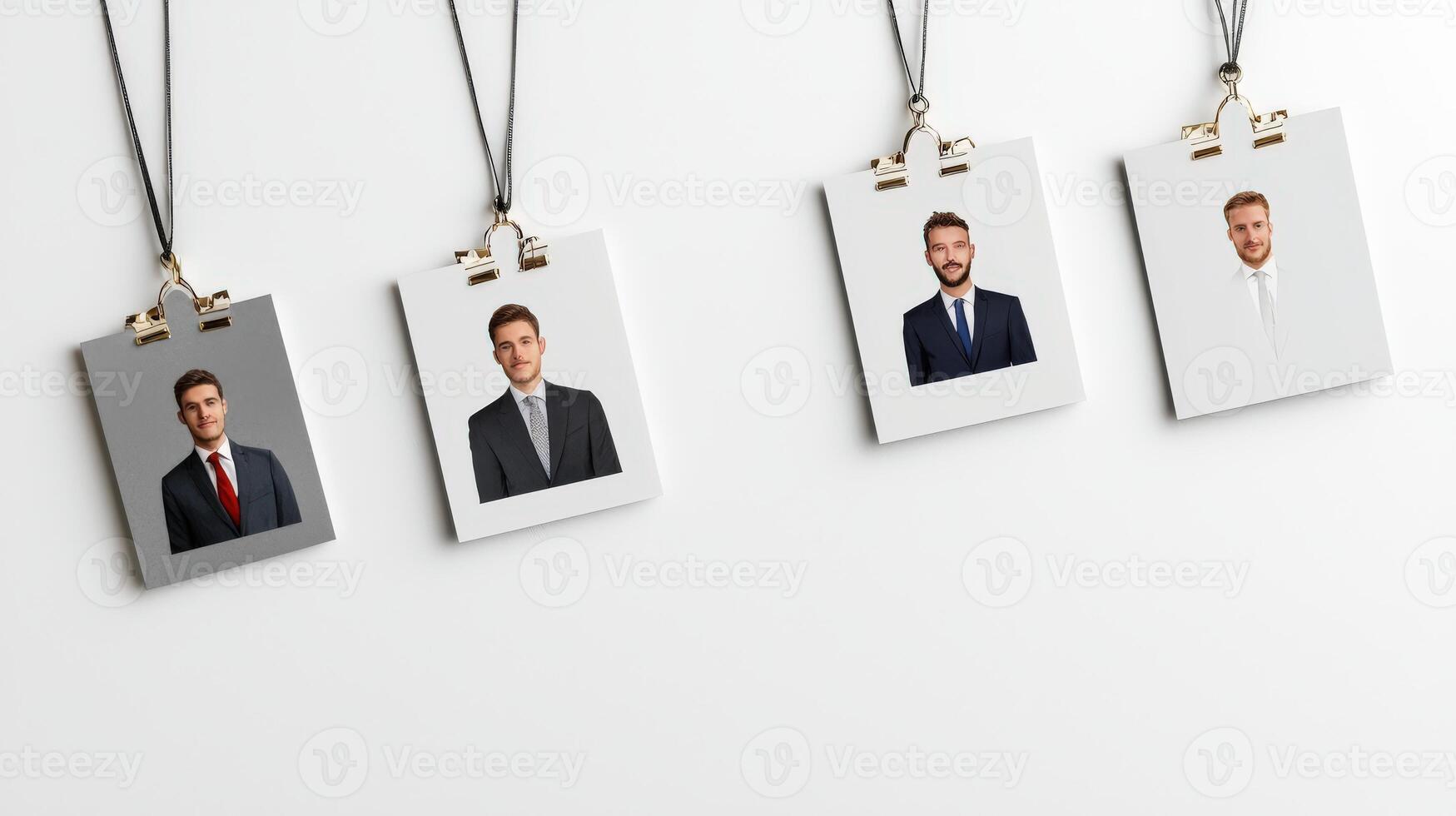 A group of business cards with pictures of men photo