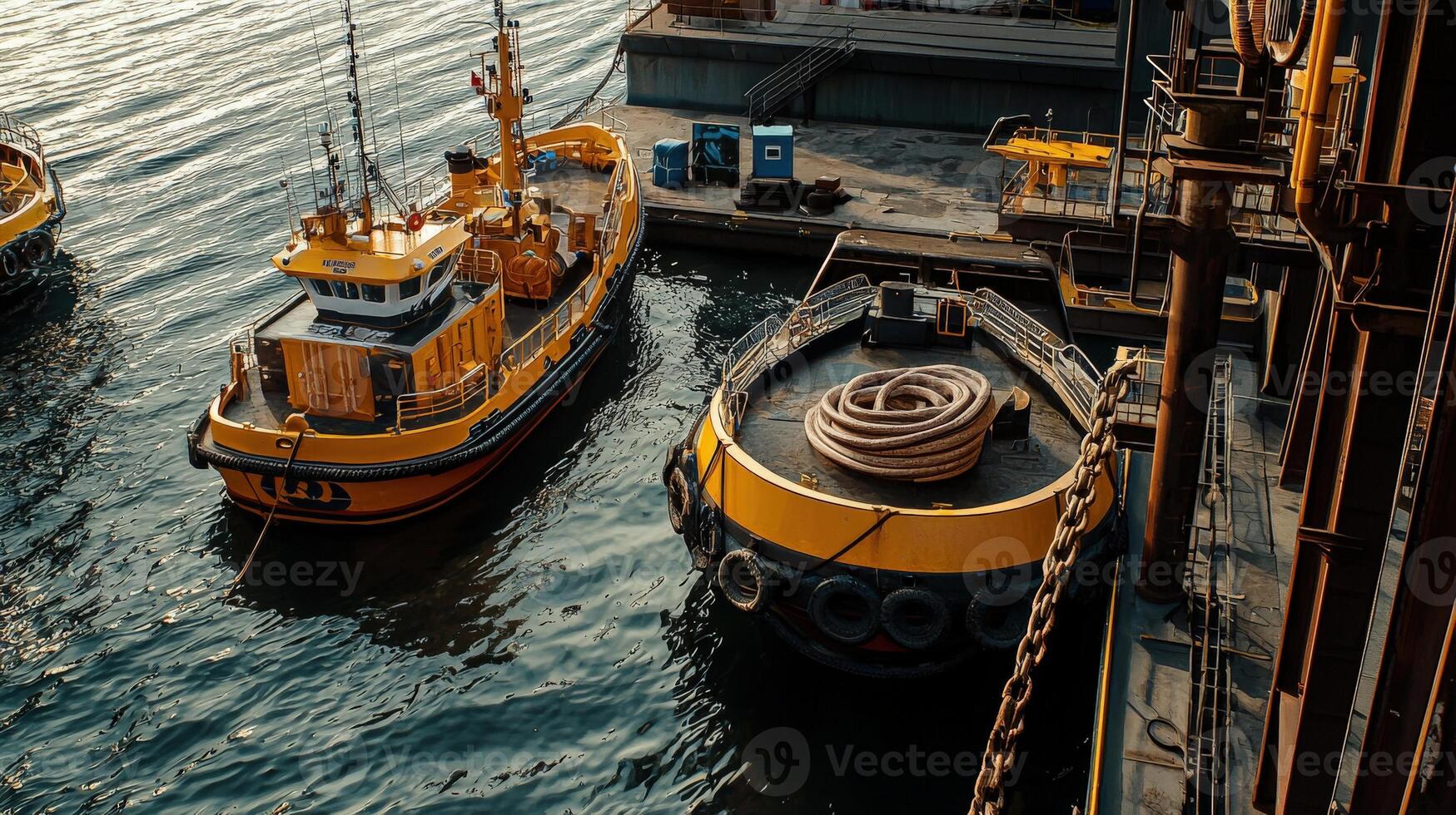 A group of boats docked at a dock photo