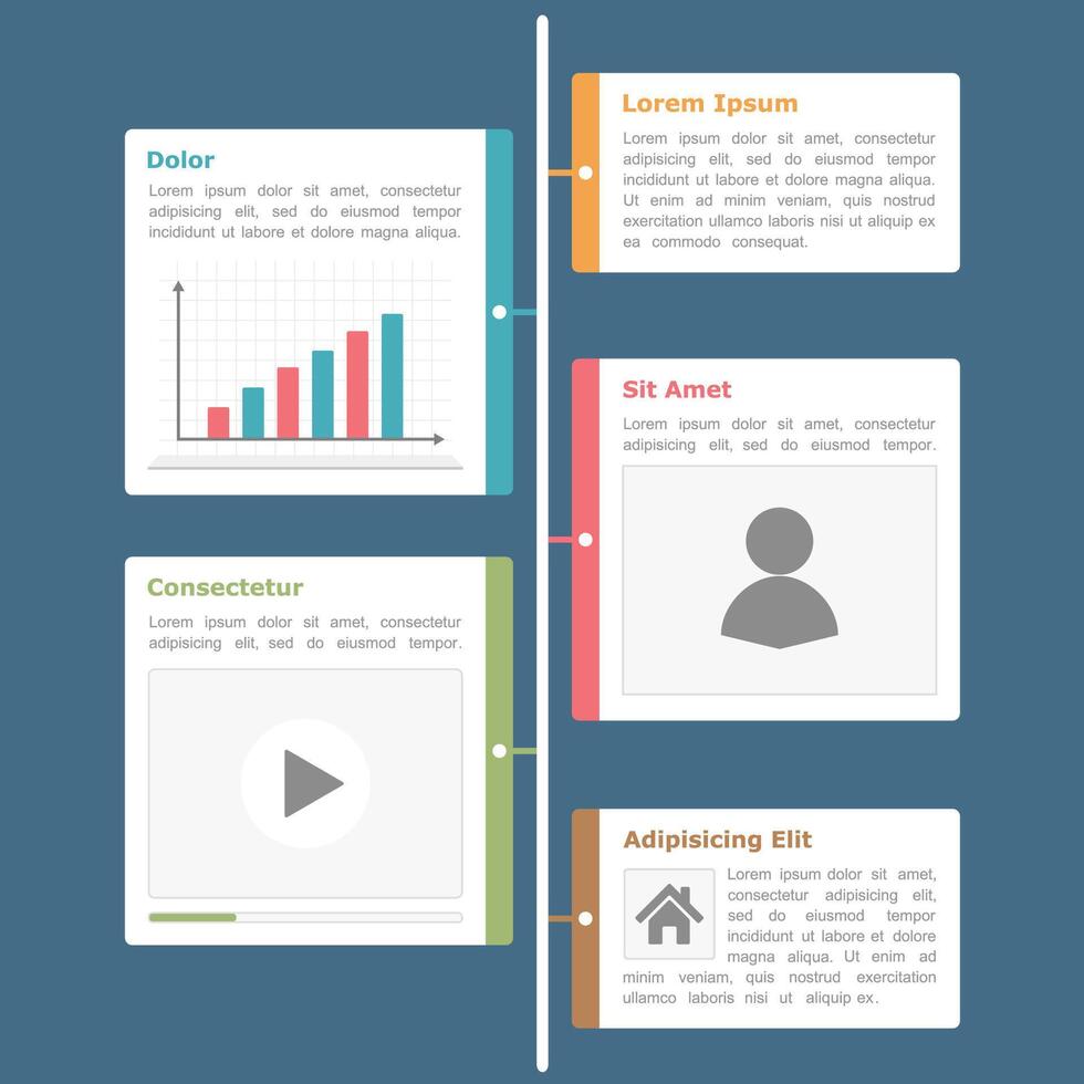 Timeline infographics design template, flat design vector