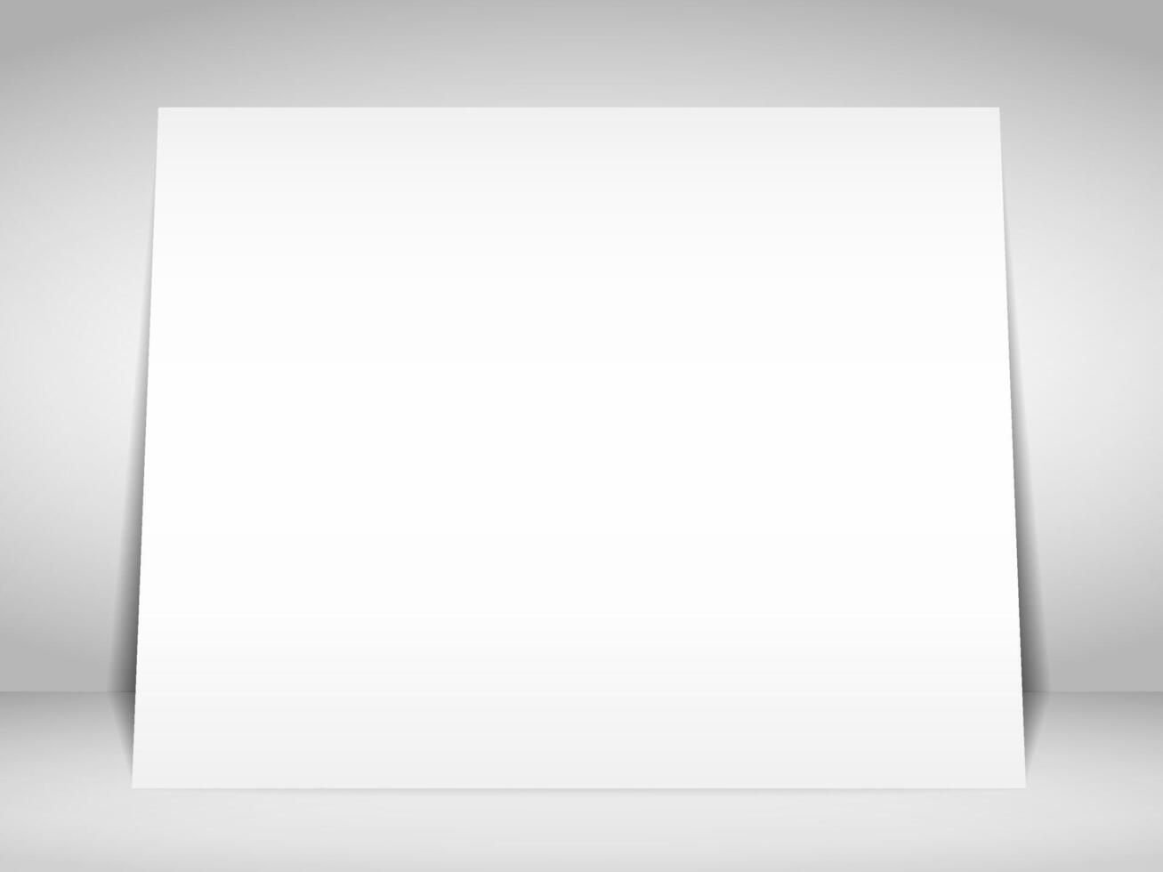 Blank white placard on the wall vector