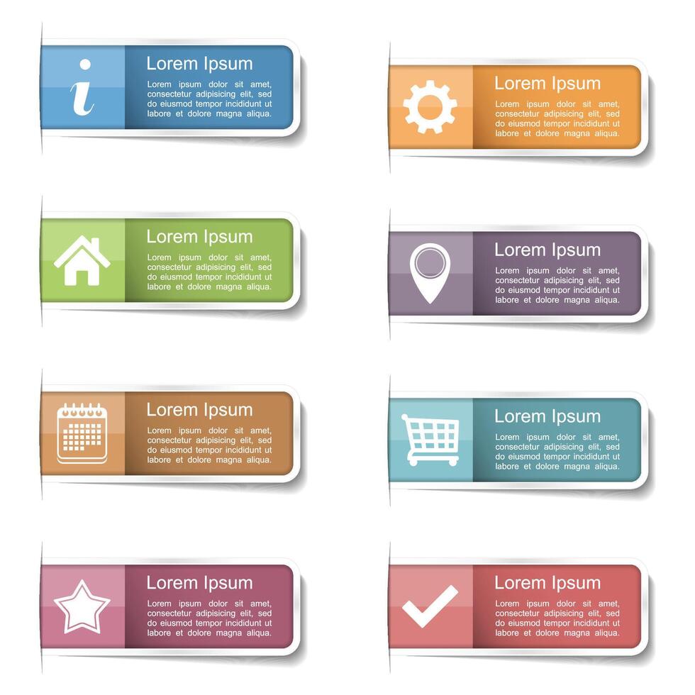 Tabs with icons and place for your text vector
