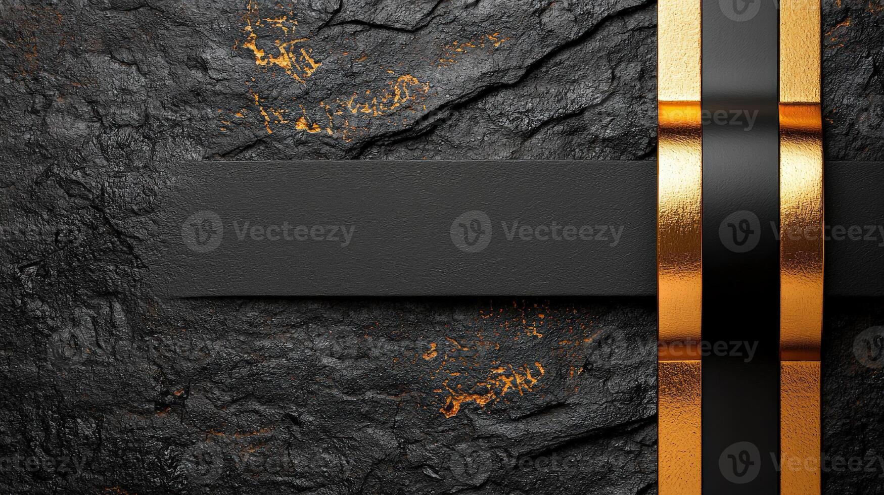 Black and gold background with a black ribbon photo