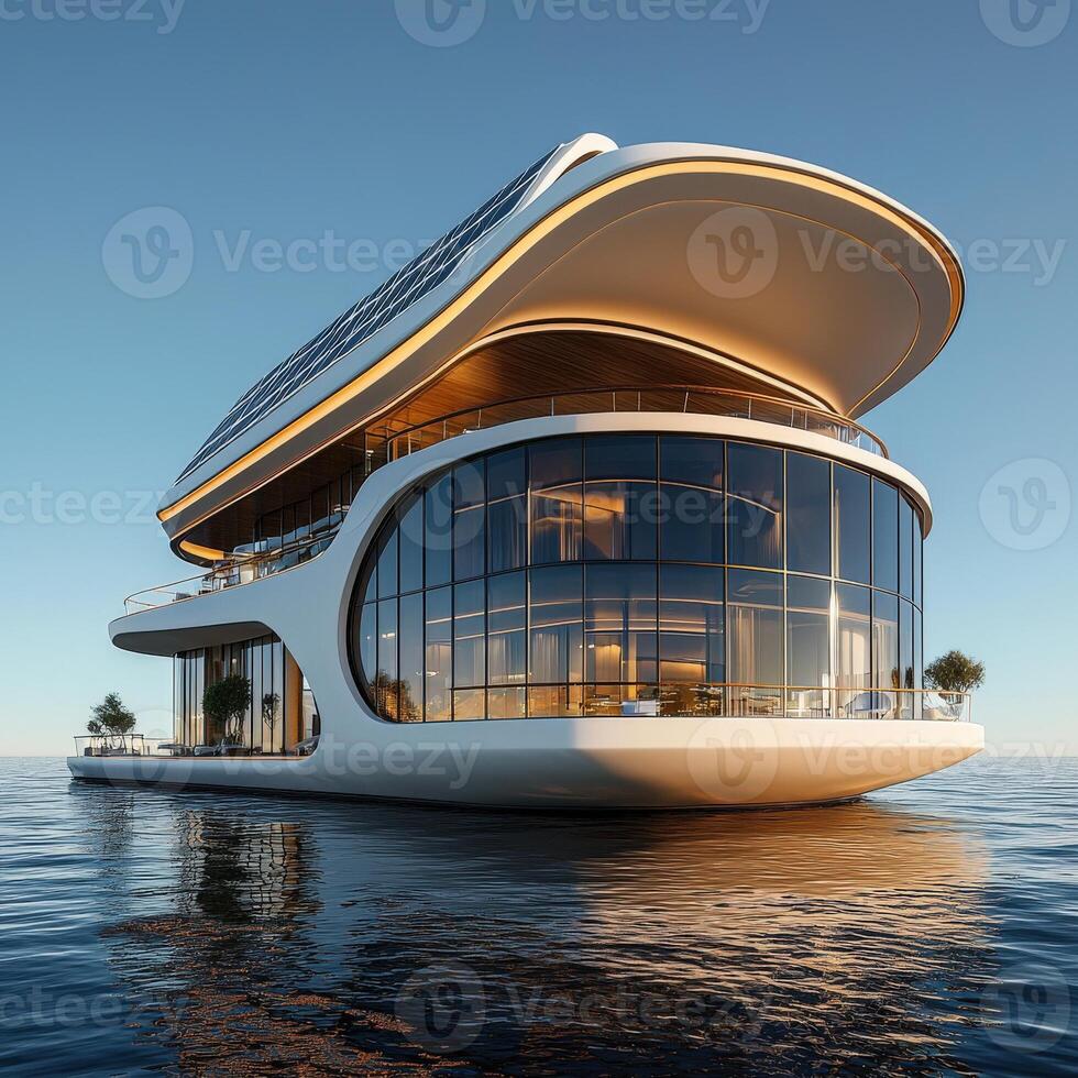 The floating house is a futuristic design photo