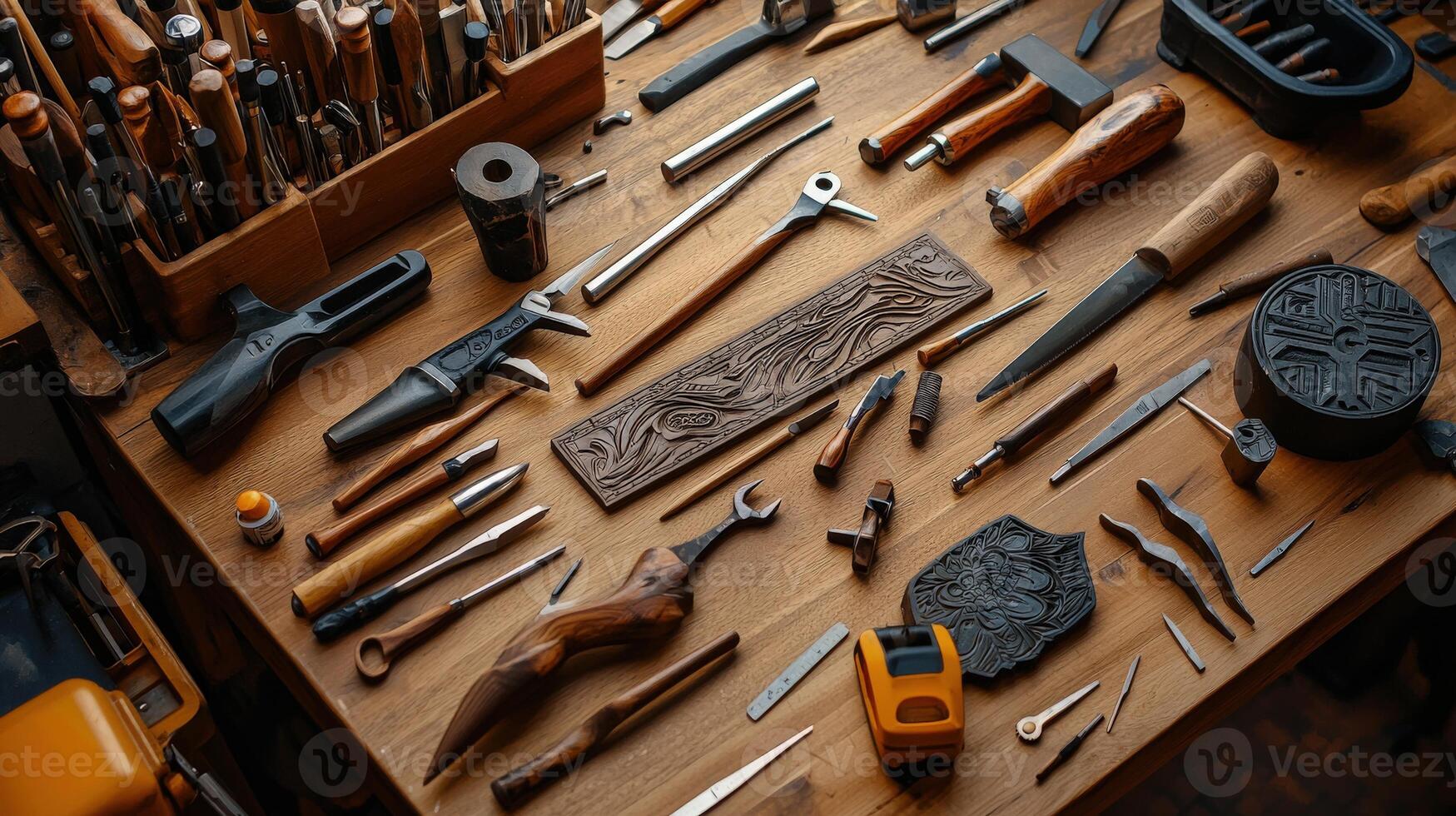 A table with many different types of tools on it photo