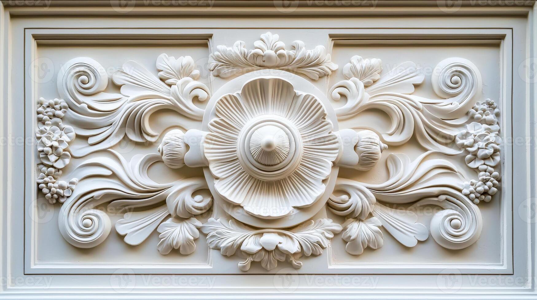 Decorative plaster on the wall of a room photo