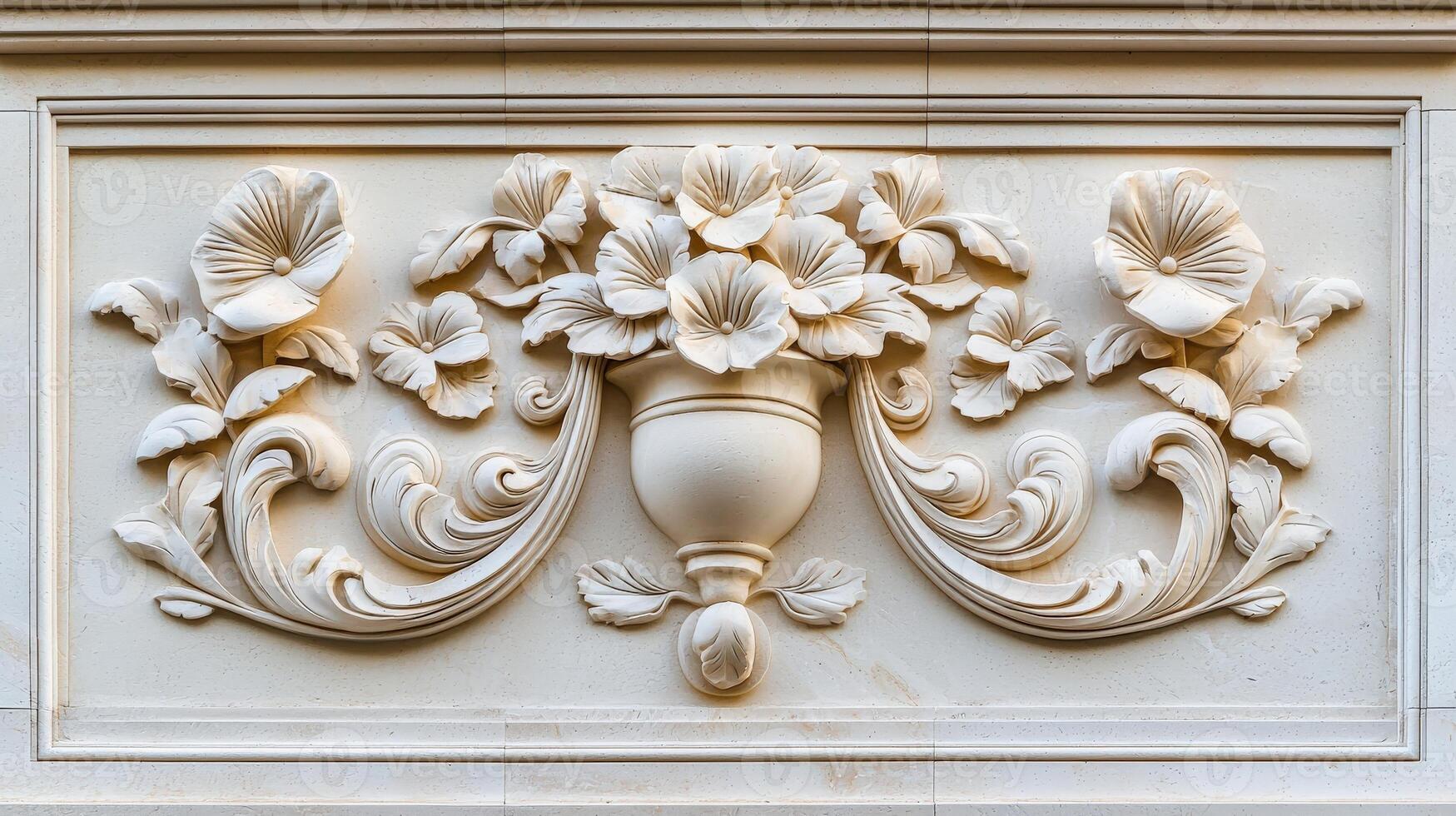 Decorative plaster on a building photo