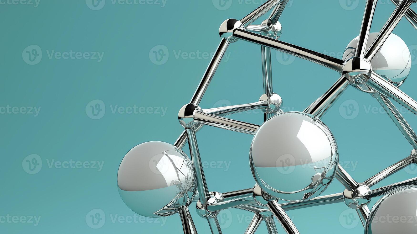 A metal structure with many spheres on it photo