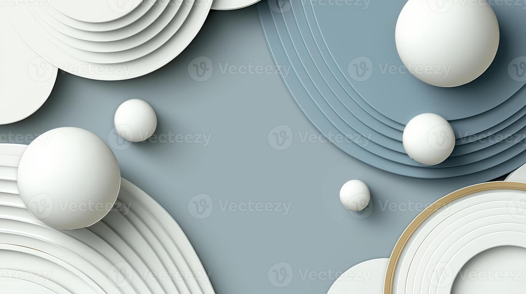 3d rendering of white circles and circles on a gray background photo