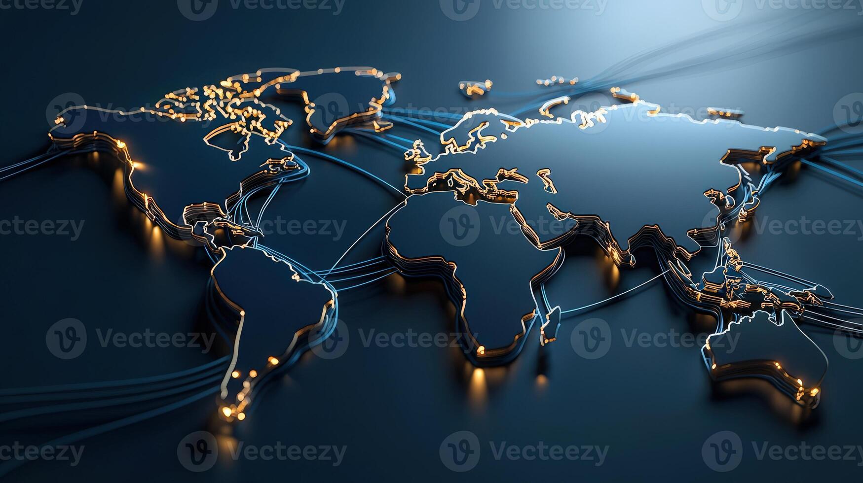 The world map is connected to the internet photo