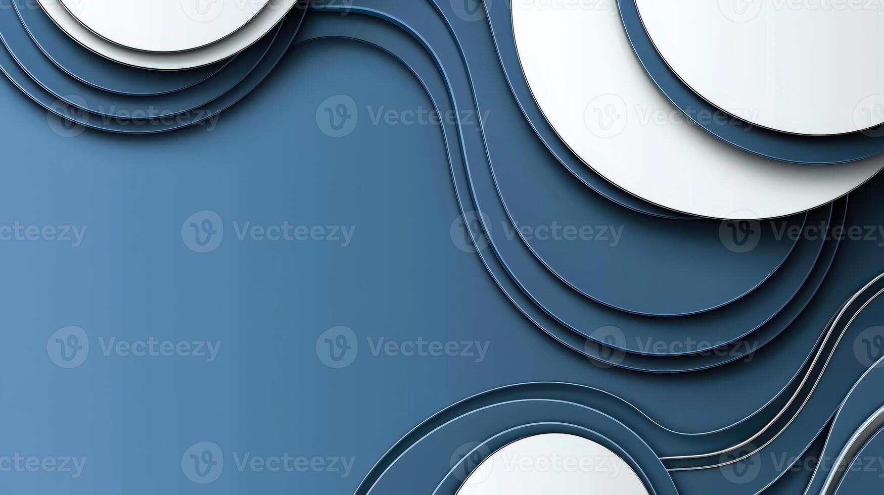 Abstract blue and white background with circles photo