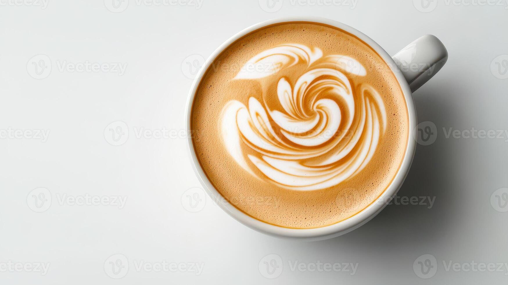 A cup of coffee with a swirl of latte art photo