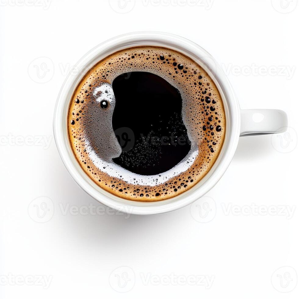 A cup of coffee with black liquid on top photo