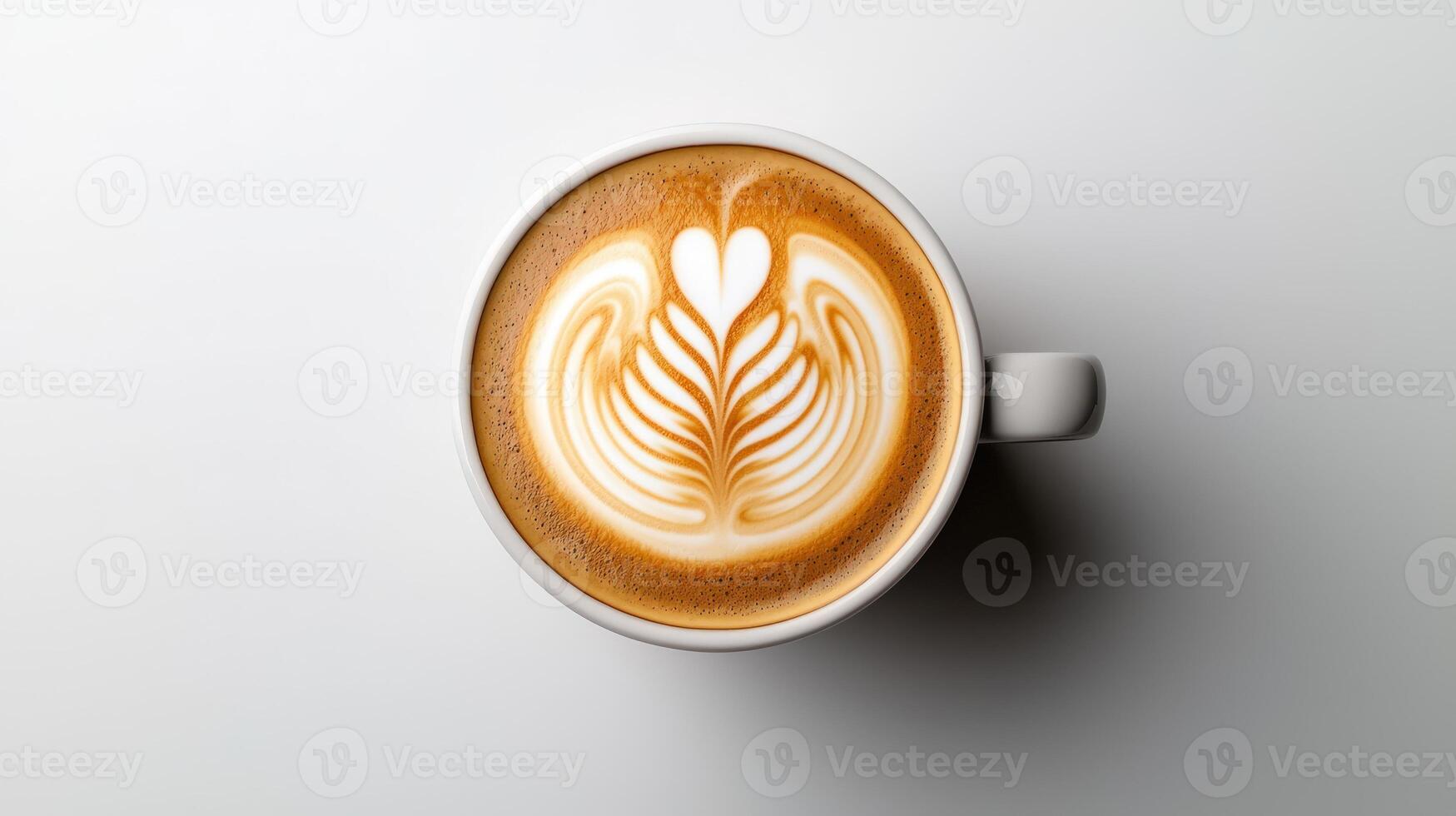 A cup of coffee with a heart in the middle photo