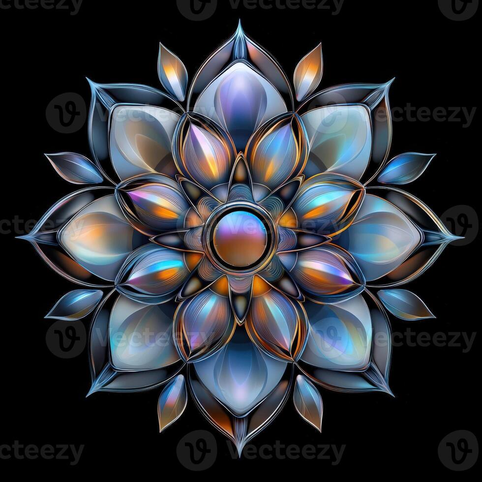 A flower made of glass and metal photo
