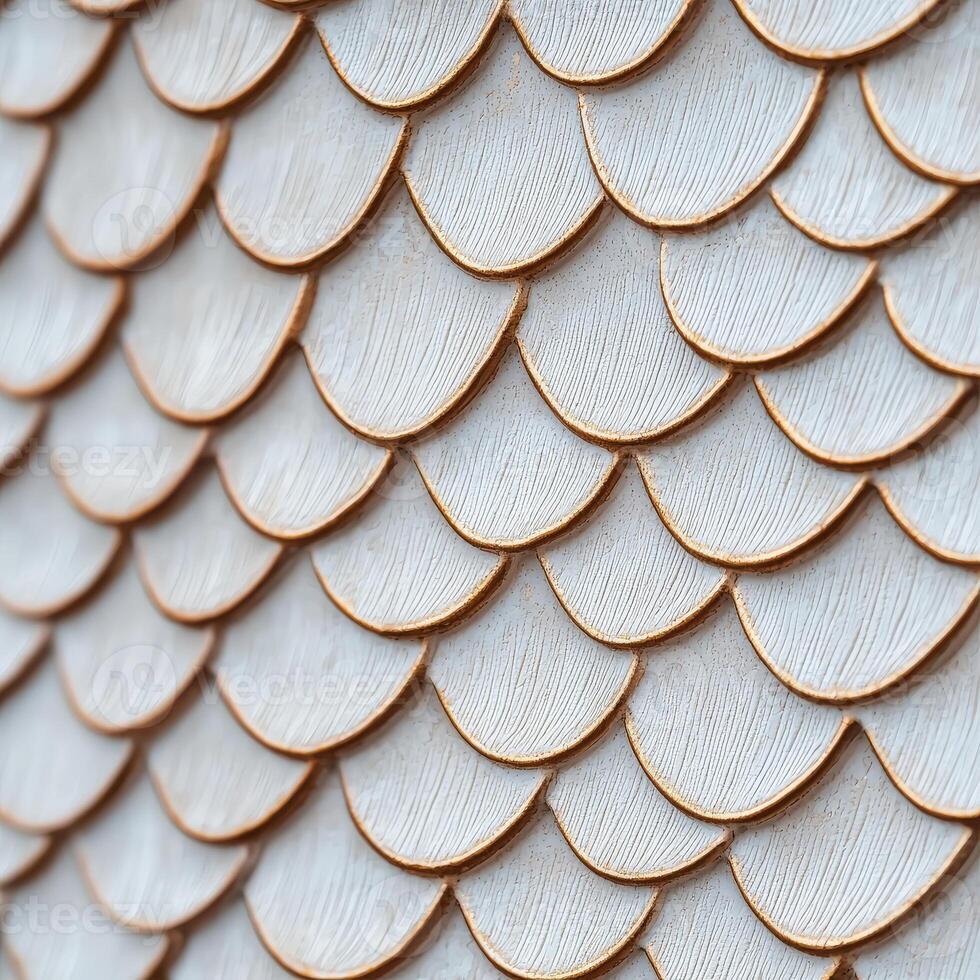 A close up of a white wall with a fish scale pattern photo
