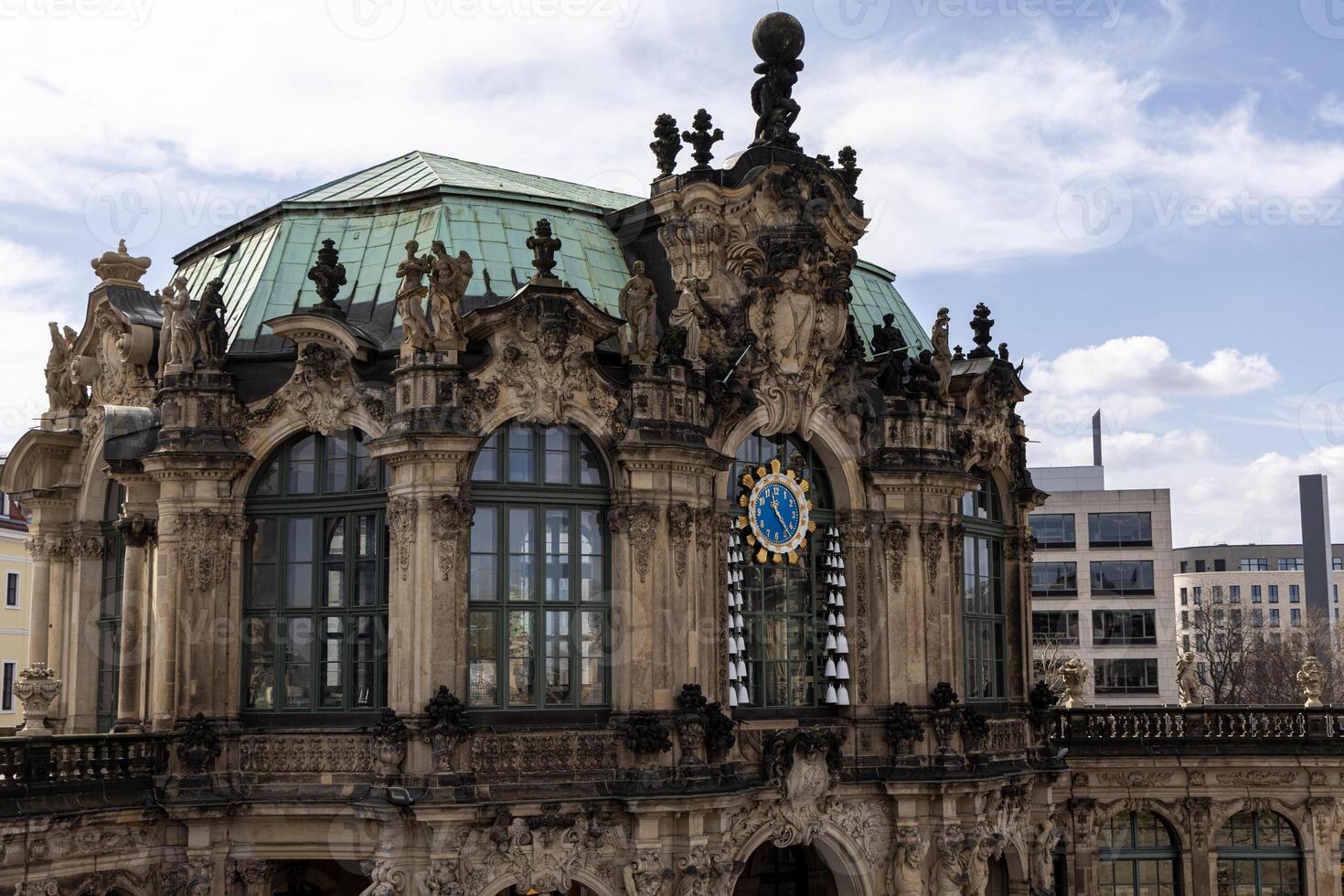 Antique architecture of old buildings Dresden Germany. photo
