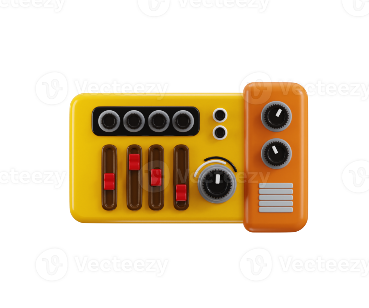 Audio mixer panel icon 3d render concept of audio control panel or sound console engineering icon illustration png