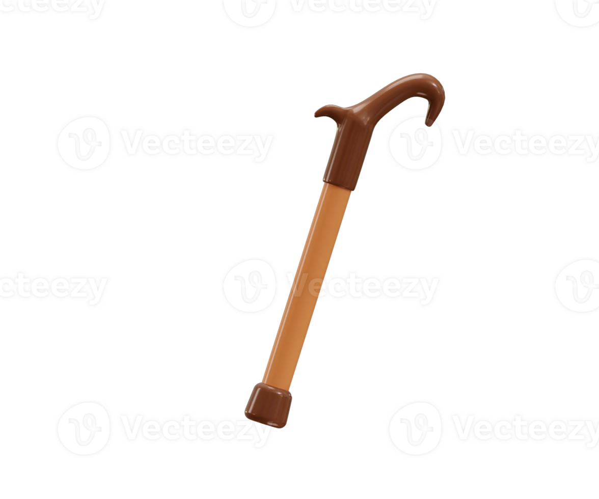 Walking Stick Icon 3d render concept of Walking Cane Stick, Walking stick, medical supplies icon illustration png