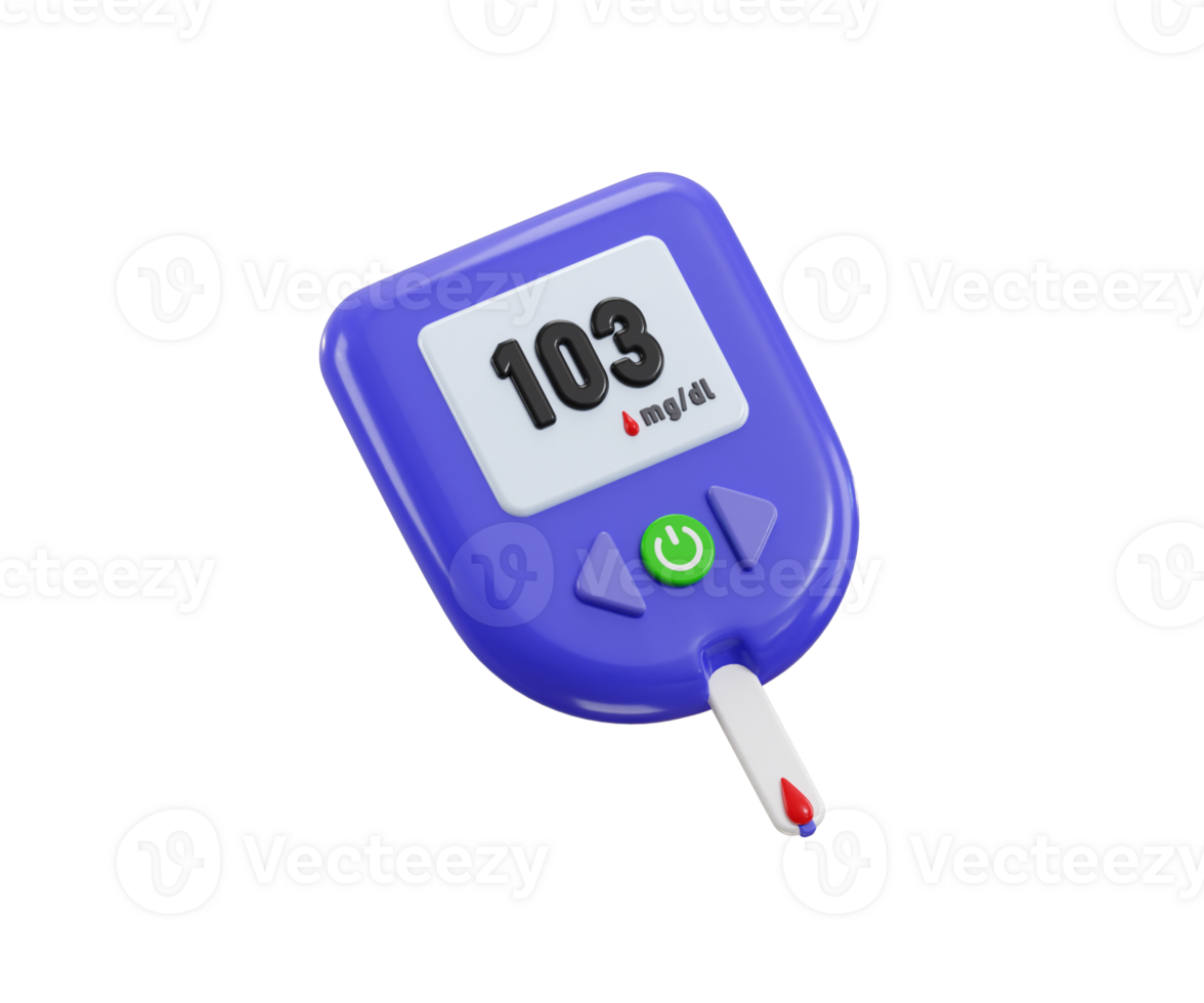 Glucose Meter icon 3d render concept of Diabetes Icon, Healthcare Equipment icon illustration png