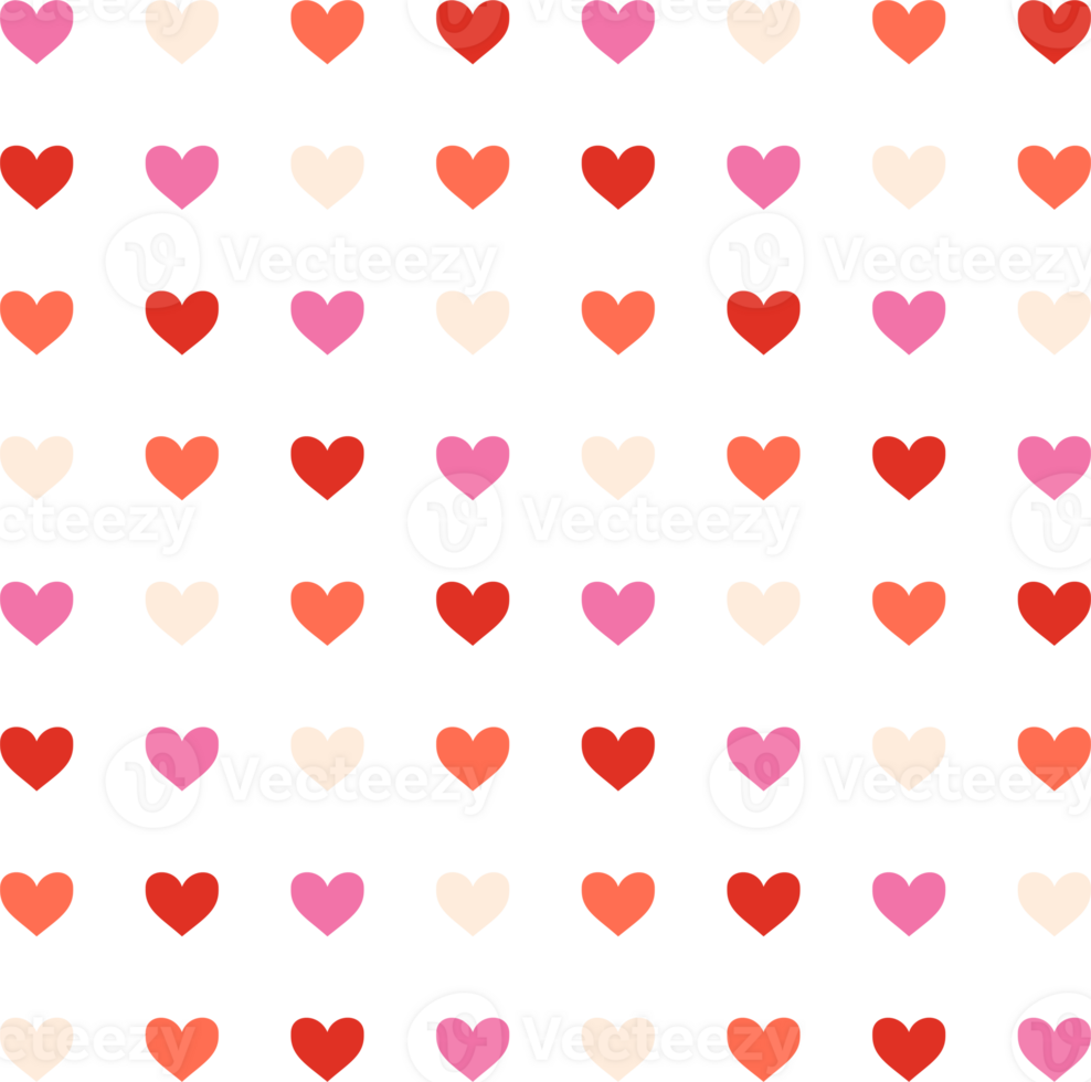 Valentine's Day romantic pattern with cute hearts. Love background for february 14 png