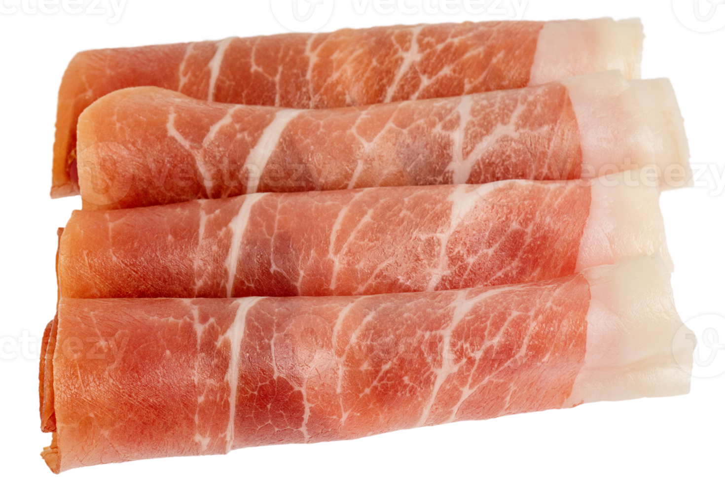 Jamon meat rolled up in a roll isolate. png