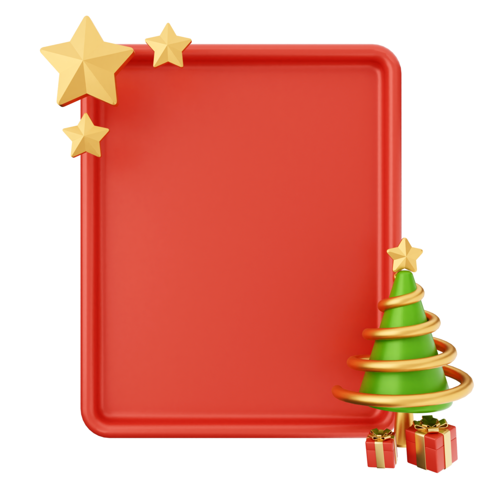 Christmas frame with a tree and presents png