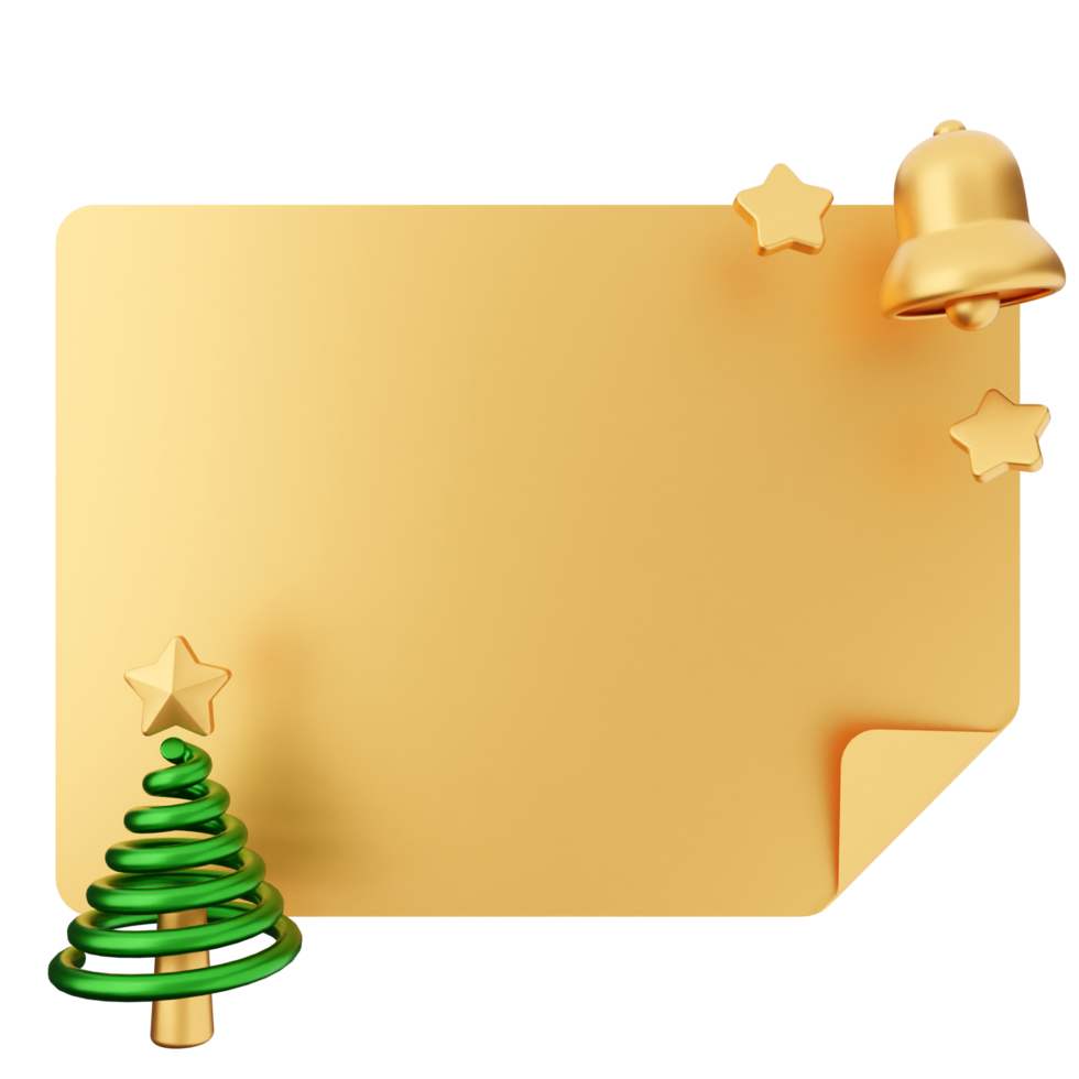A golden christmas tree and a bell on a black background png