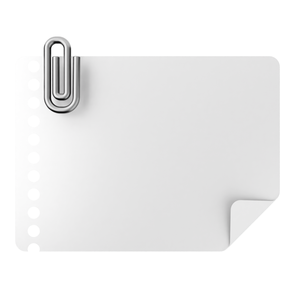 A white paper clip with a paper clip attached to it png