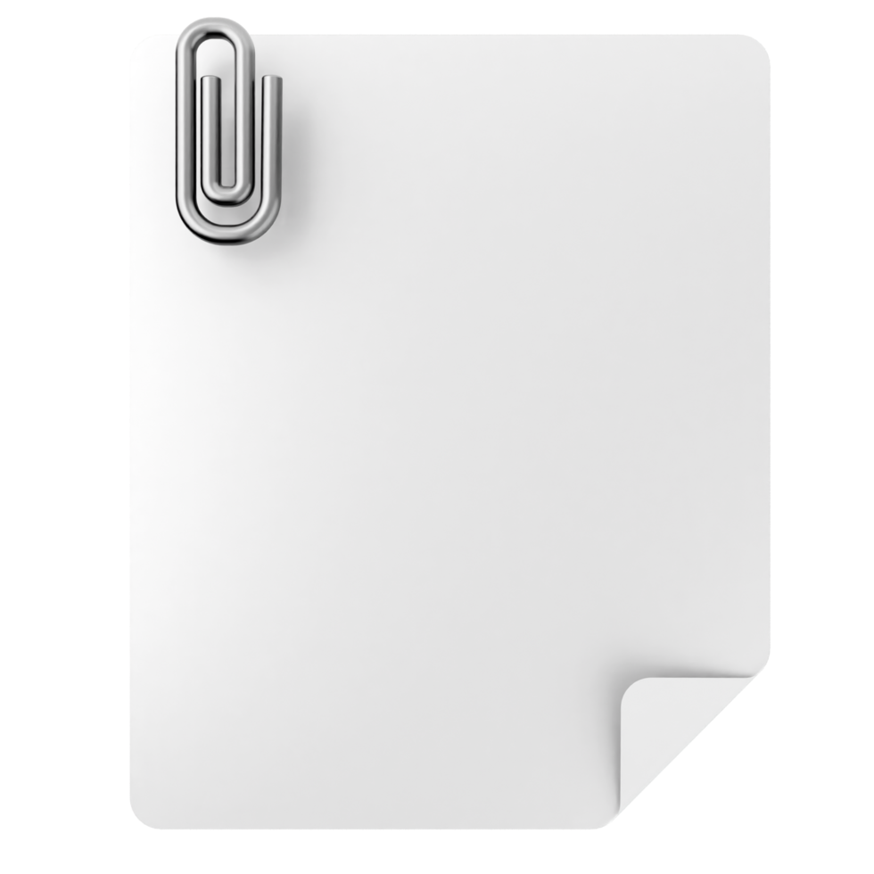 A white paper clip with a paper clip on it png