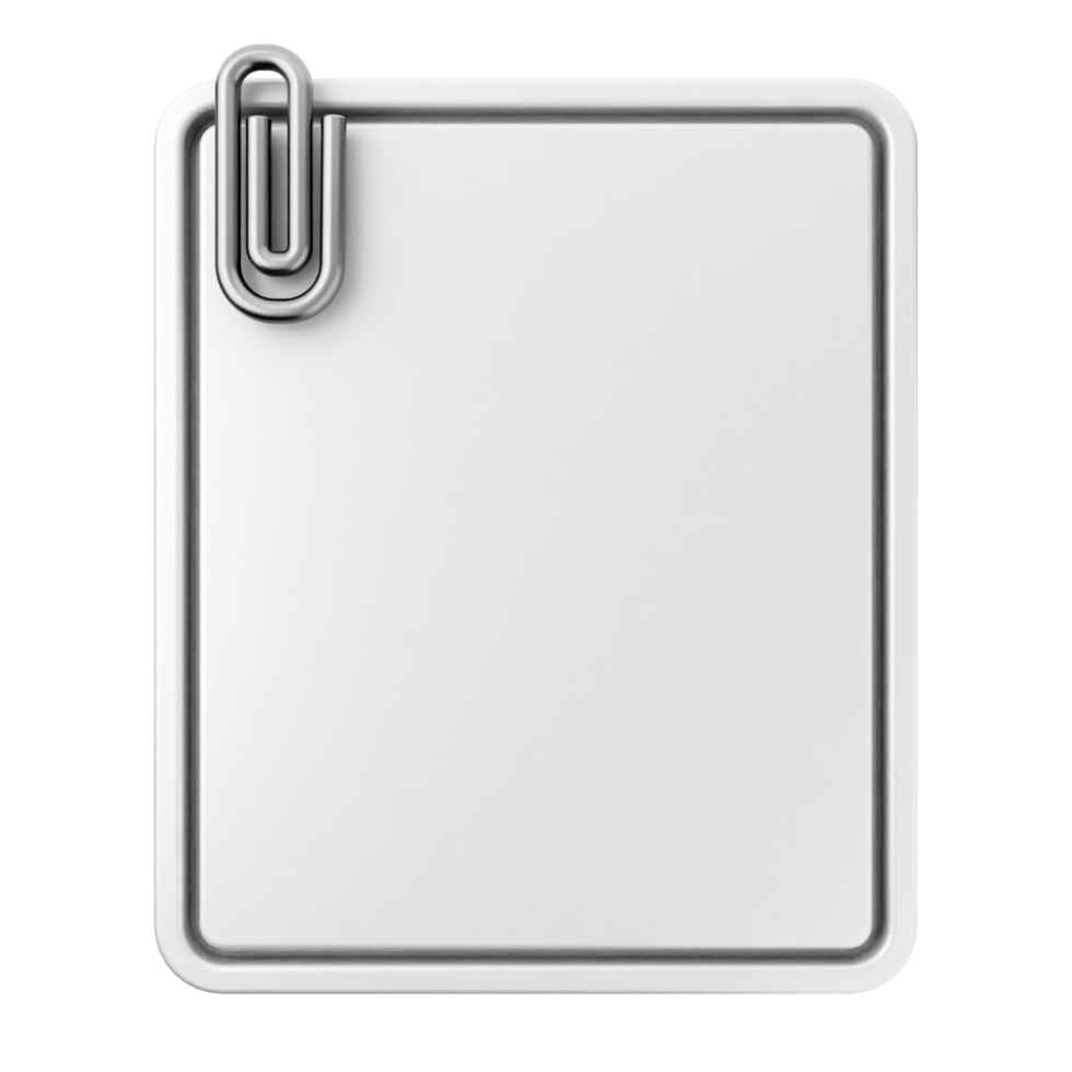 A white paper clip with a clip on it png